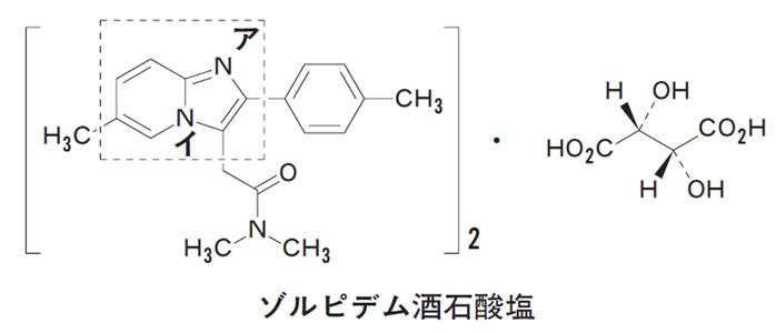 ゾルピデム 破線で囲んだ環は芳香族性をもつ 101回薬剤師国家試験問209の1,2